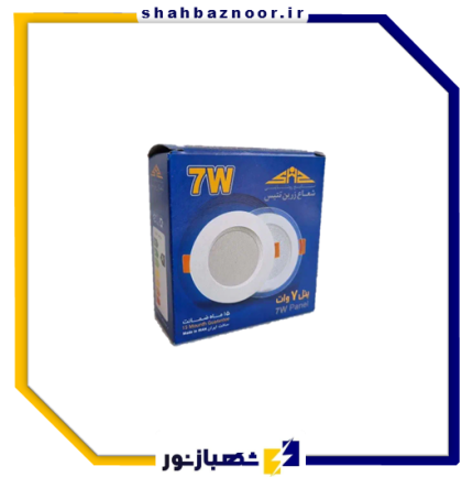 شعاع زرین پنل 7 وات دور ساده توکار کد 05