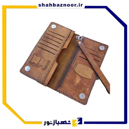 کیف پول چرم کیهان با جیب موبایل