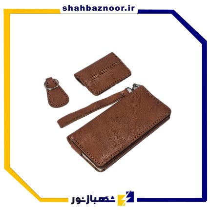 ست سه تیکه کیف پول و کارتی و جا کلیدی چرم