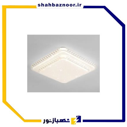 لوستر 80 وات طرح مربع دو طبقه شاهچراغ مولتی کالر